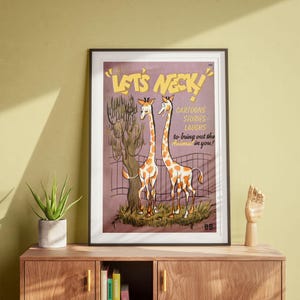 Let&#39;s Neck, Vintage Wall Art, Retro Artwork, Classic Poster DIGITAL DOWNLOAD