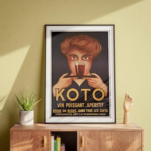 Koto Apéritif, Vintage Wall Art, French Poster, Art Nouveau, Retro Art DIGITAL DOWNLOAD