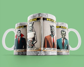 Horror Characters Retro Mug |  Classic Horror Movies, Horror Comic, Comic Book Art, Vintage Artwork