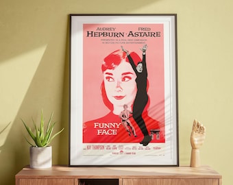 Funny Face, Vintage Wall Art, Audrey Hepburn, Movie Poster, Retro Art DIGITAL DOWNLOAD