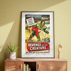 Revenge of the Creature, Vintage Wall Art, Science Fiction Artwork, Movie Poster, Retro Art DIGITAL DOWNLOAD