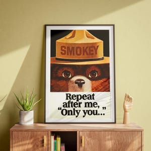 Smokey Bär, Vintage Wandbild, Kunst, Retro PSA, Classic Poster DIGITAL DOWNLOAD