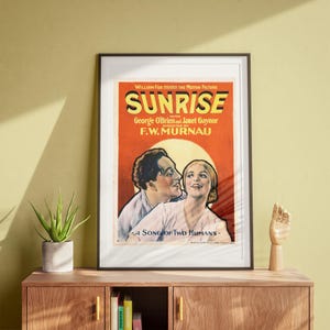 Sunrise, Vintage Wall Art, F.W. Murnau, Movie Poster, Retro Art DIGITAL DOWNLOAD