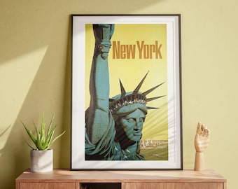 New York Poster, Vintage Wall Art, Travel Poster, Retro Art DIGITAL DOWNLOAD