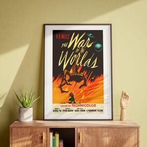 The War of the Worlds, Vintage Wall Art, Science Fiction Artwork, Movie Poster, Retro Art DIGITAL DOWNLOAD
