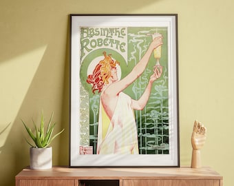 Absinto Robette, Arte de Parede Vintage, Arte Retrô, Art Nouveau DOWNLOAD DIGITAL