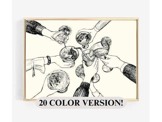 Cheers Print, Bar Cart Wall Prints