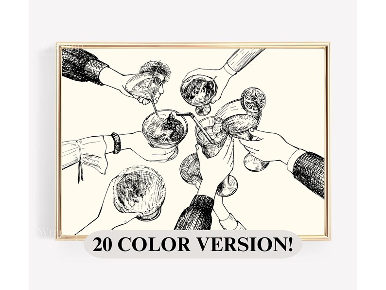 Cheers Print, Bar Cart Wall Prints