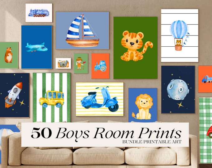 Boys Room Wall Art - Nursery Art for Boys, Printable Boys…