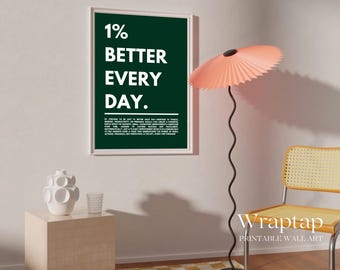 1% Better Everyday Motivational Art Wall Decor, image 9