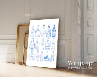 Blue Bar Cart Wall Art, image 2
