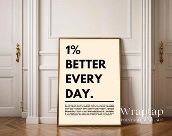 1% Better Everyday Motivational Art Wall Decor, image 3