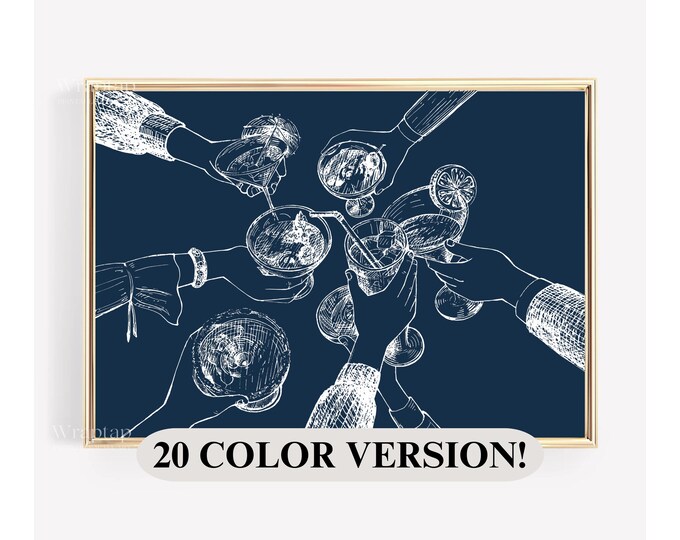 Cocktail Kitchen Art, Cheers Art Prints, Cheers Sign Decor…