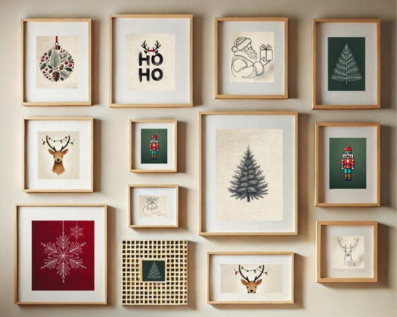 10pcs Christmas Wall Art Printables