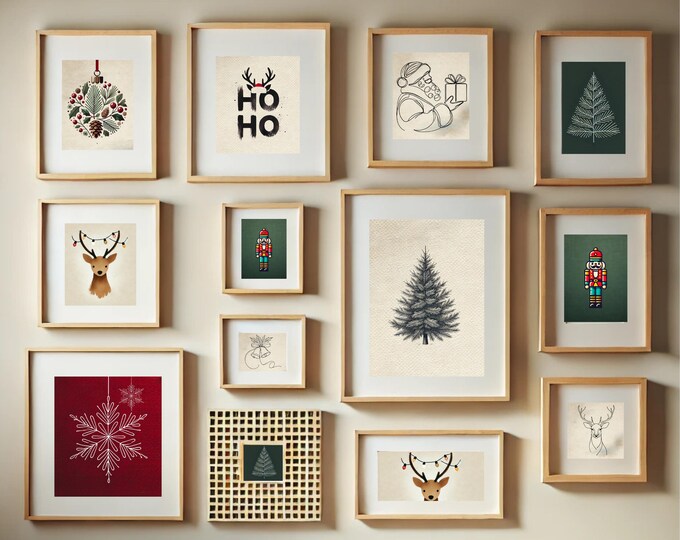10pcs Christmas Wall Art Printables - Vintage Holiday…
