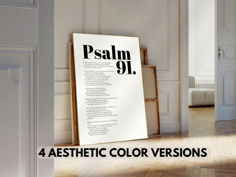 Psalm 91 Bible Verse Wall Art