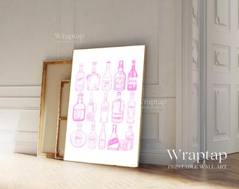 Bar Cart Wall Art Pink, image 4