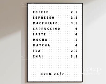 Coffee Bar Menu Art Print, image 7