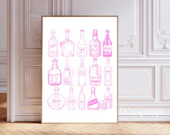 Bar Cart Wall Art Pink, image 5