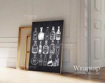 Bar Cart Art, Alcohol Print, image 2