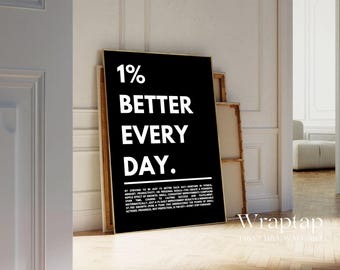 1% Better Everyday Motivational Art Wall Decor, image 2
