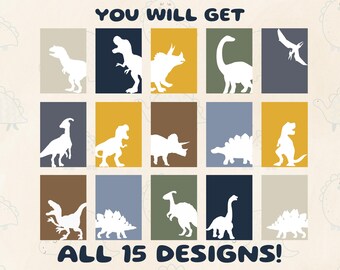 Set of 15 Dinosaur Print for Boys Room, image 2