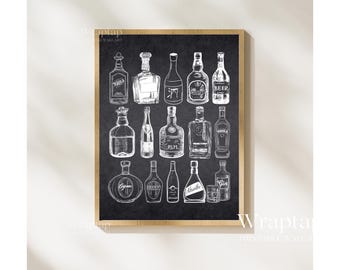 Bar Cart Art, Alcohol Print, image 6