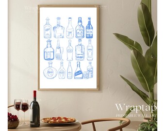 Blue Bar Cart Wall Art, image 8