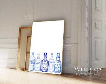 Blue Bar Cart Wall Art, image 2