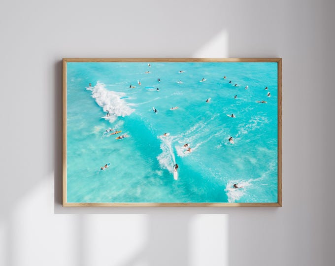 Aerial Wall Art Surfing Printable - Coastal Art Wall Art…