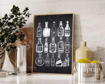 Bar Cart Art, Alcohol Print, image 3