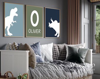 Set of 3 Custom Dinosaur Print for Boys Room, image 4