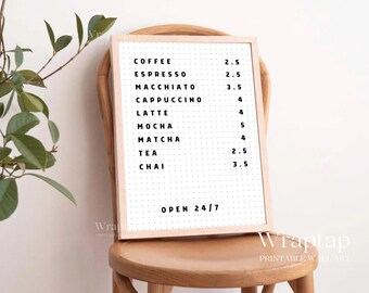 Coffee Bar Menu Art Print, image 5