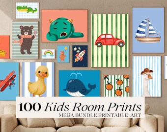 Bundle of 100 Nursery Prints & Kids Room Wall Art, image 1