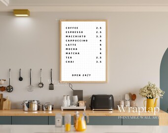 Coffee Bar Menu Art Print, image 8