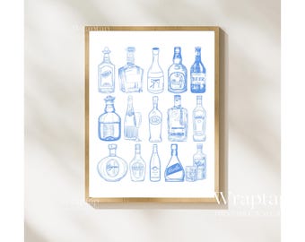 Blue Bar Cart Wall Art, image 6