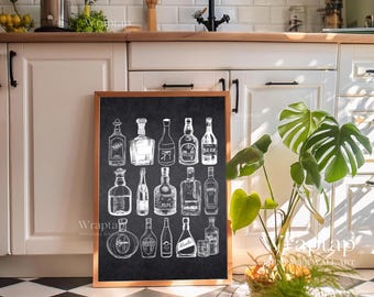 Bar Cart Art, Alcohol Print, image 7