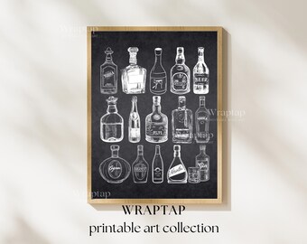 Bar Cart Art, Alcohol Print, image 8