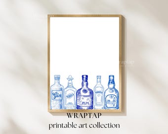 Blue Bar Cart Wall Art, image 8