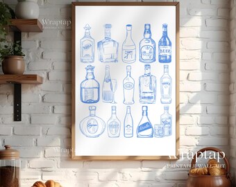 Blue Bar Cart Wall Art, image 5