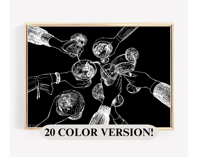 Bar Accessory Cart, Cocktail Poster Art, Kitchen Poster…