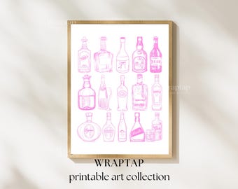 Bar Cart Wall Art Pink, image 8