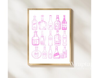 Bar Cart Wall Art Pink, image 6