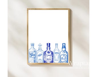 Blue Bar Cart Wall Art, image 6