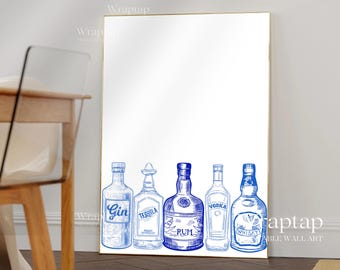 Blue Bar Cart Wall Art, image 5