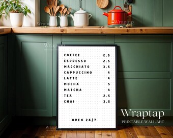 Coffee Bar Menu Art Print, image 9