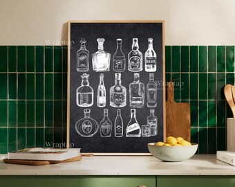 Bar Cart Art, Alcohol Print, image 5