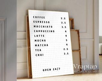 Coffee Bar Menu Art Print, image 1