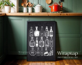 Bar Cart Art, Alcohol Print, image 4