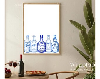 Blue Bar Cart Wall Art, image 7